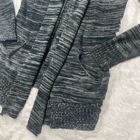 Aritzia Wilfred Open Front Cardigan Silk Cashmere Womens Small Teal Blue Pockets - Picture 4 of 10